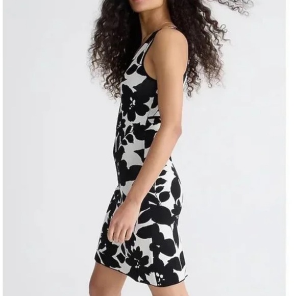 J. Crew Sleeveless Sweater Mini Dress in Floral Jacquard Size Small - Picture 10 of 15